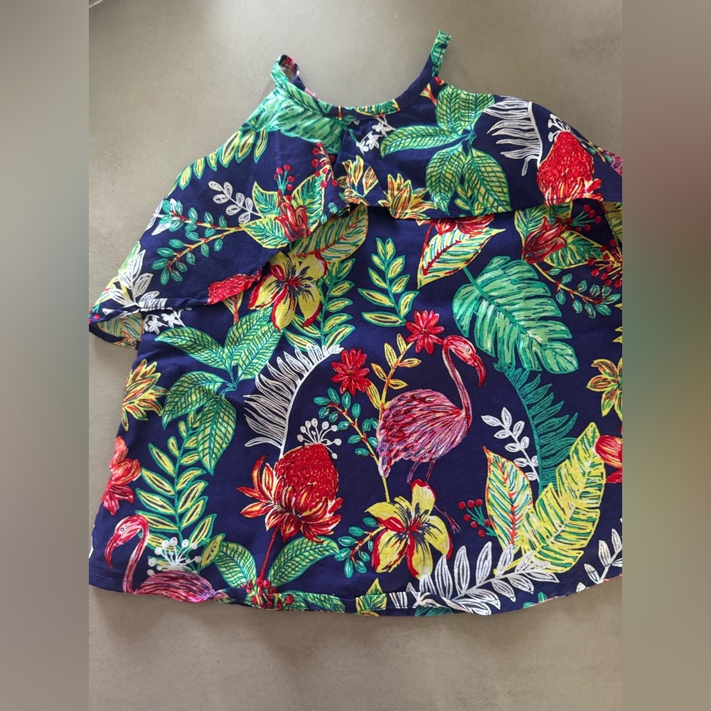 Janie & Jack "Summer Tropics"  Floral Ruffled Summer Dress‎ 3-6 Months